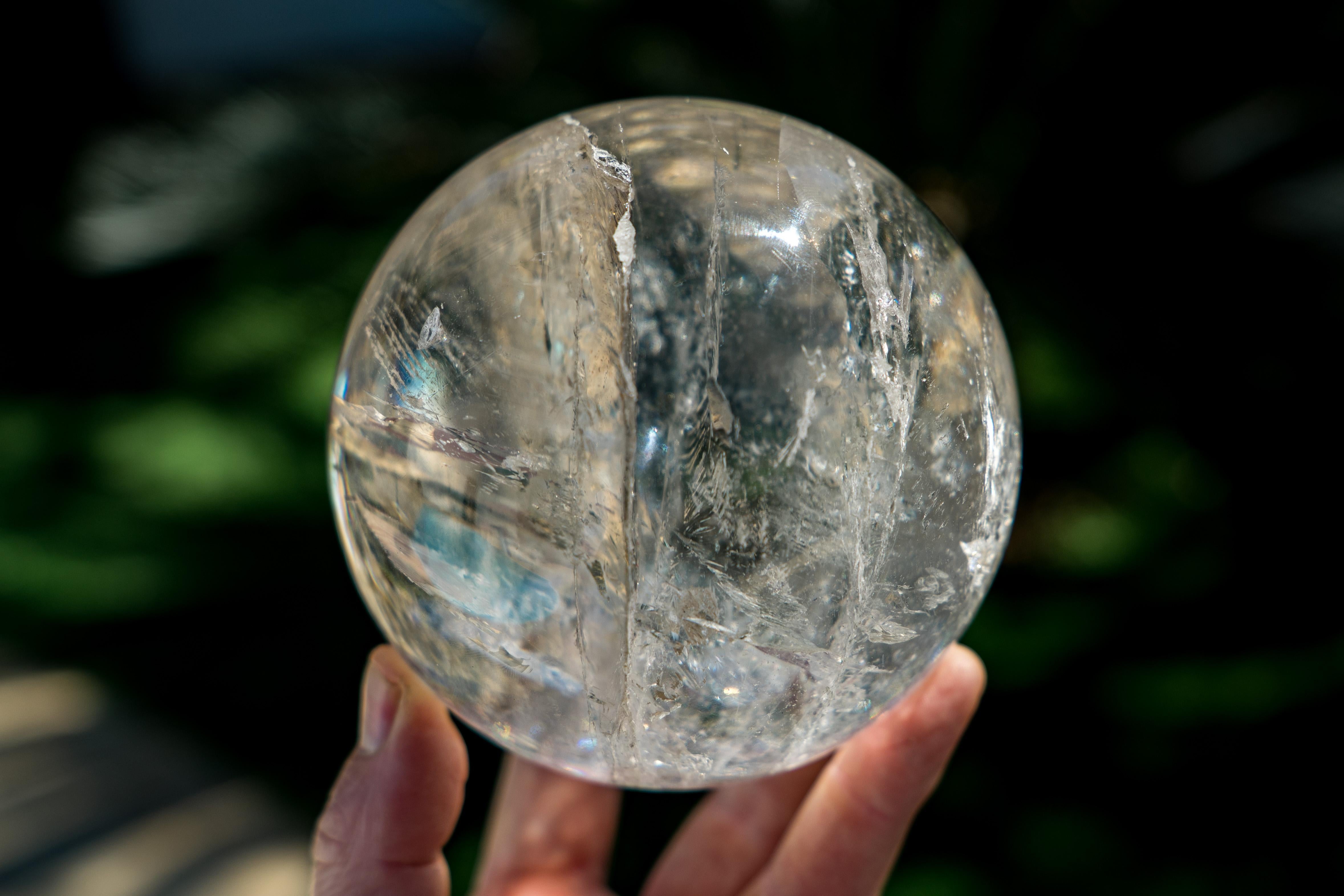 Natural Clear Quartz Sphere - Extra-Quality Crystal Quartz Ball For Sale 5