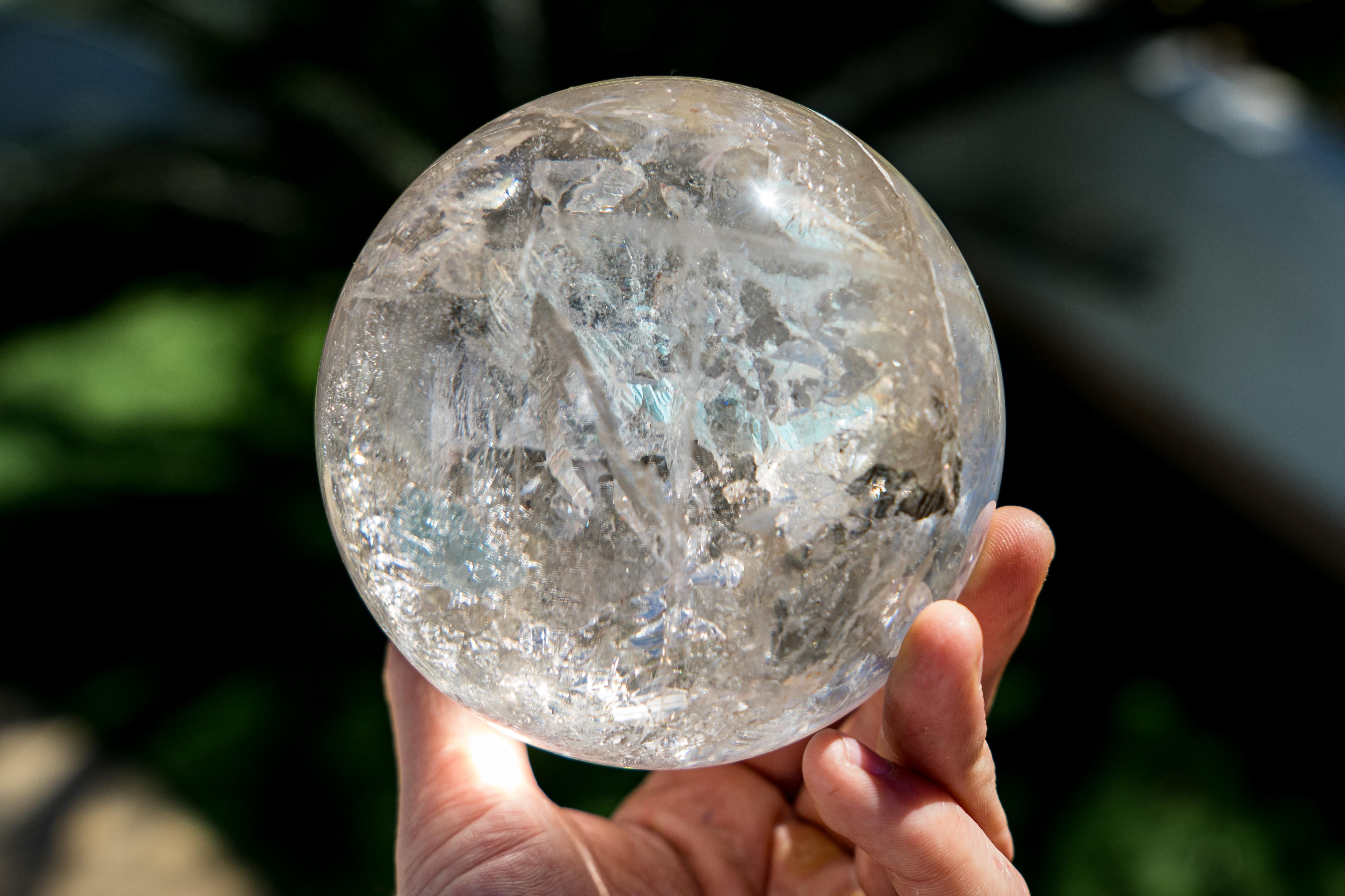 Brazilian Natural Clear Quartz Sphere - Extra-Quality Crystal Quartz Ball For Sale