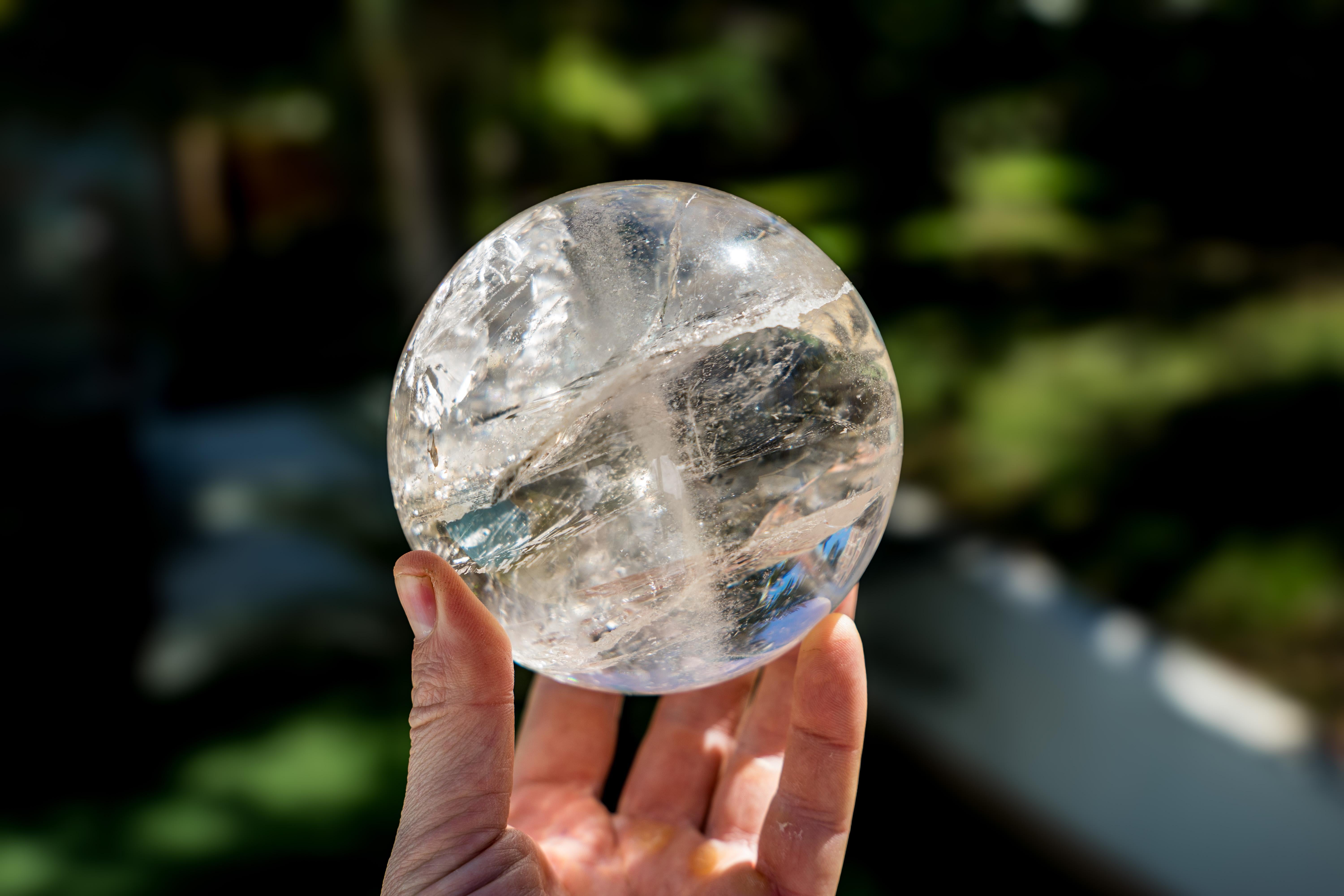 Natural Clear Quartz Sphere - Extra-Quality Crystal Quartz Ball For Sale 3