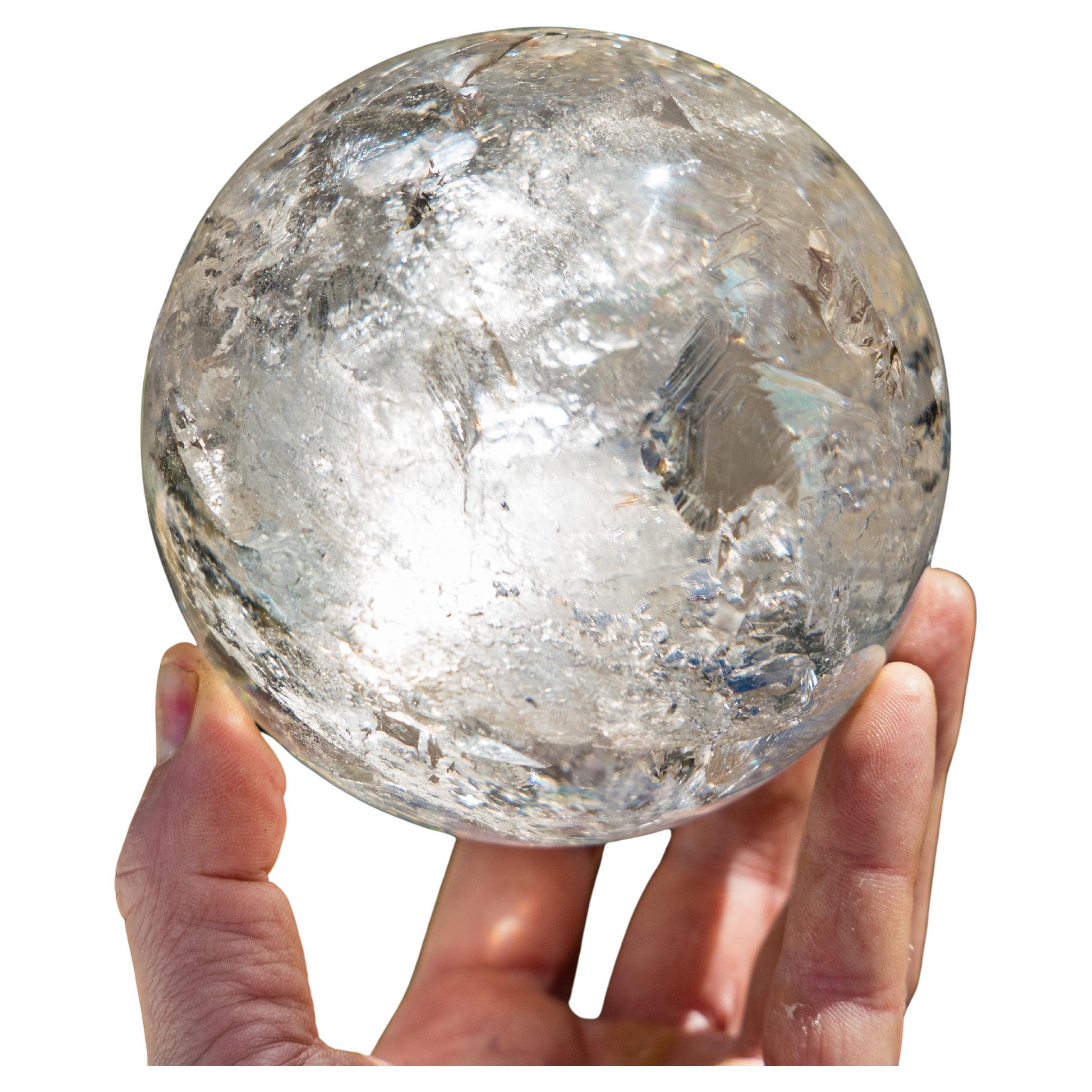 Natural Clear Quartz Sphere - Extra-Quality Crystal Quartz Ball