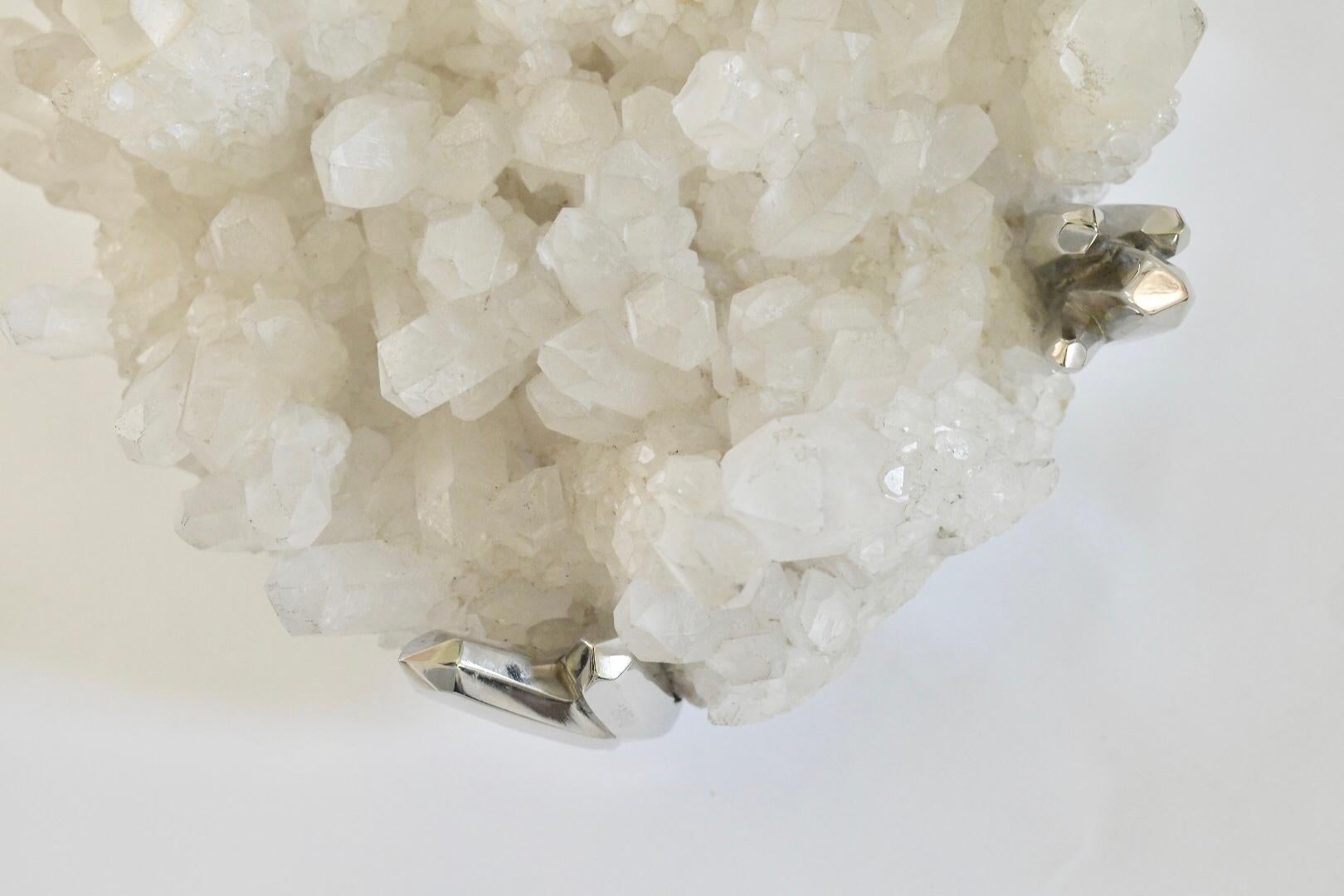 Natural Clusters Rock Crystal Sconces by Phoenix In Excellent Condition In New York, NY