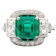 Natural Colombian 18K Gold Emerald Engagement Ring
