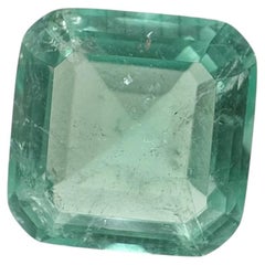 Natural Colombian Emerald 2ct Square Loose Gemstone with Minor to moderate Oil