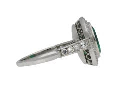 Natural Colombian Emerald and Diamond Coronet Cluster Ring, circa 1920