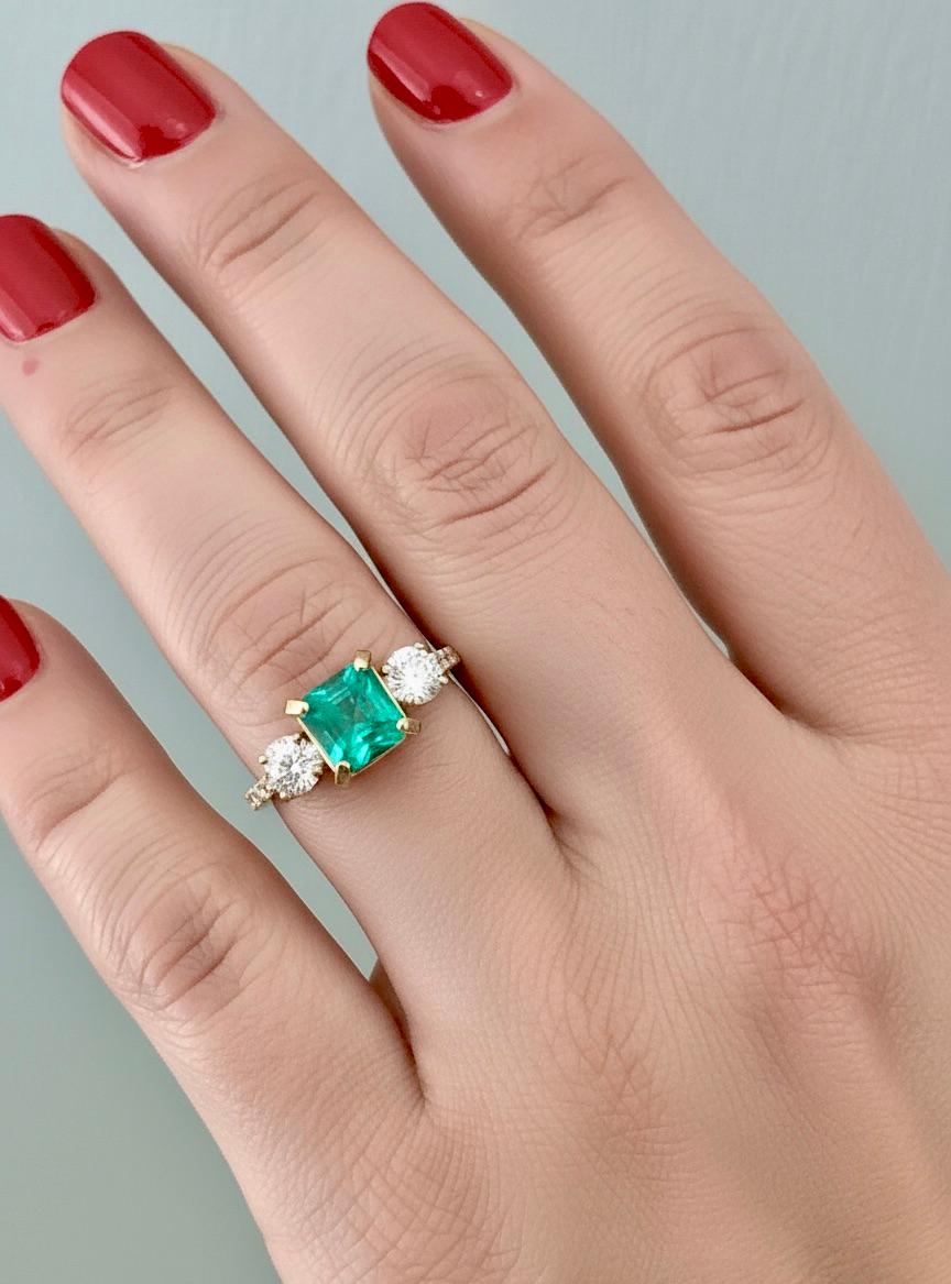 natural colombian emerald rings
