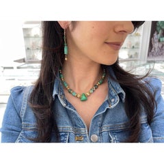 Natural Colombian Emerald Bead Necklace - 14K Gold Statement Jewelry Design