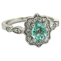 Natural Colombian Emerald Diamond Ring 14k W Gold 0.80 TCW Certified