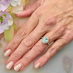 Natural Colombian Emerald Diamond Ring Size 6.5 14k W Gold 2.98 TCW Certified