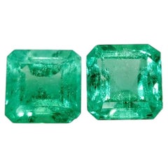 Natural Colombian Emerald Pair Square Shape 4.5 x 4.5mm