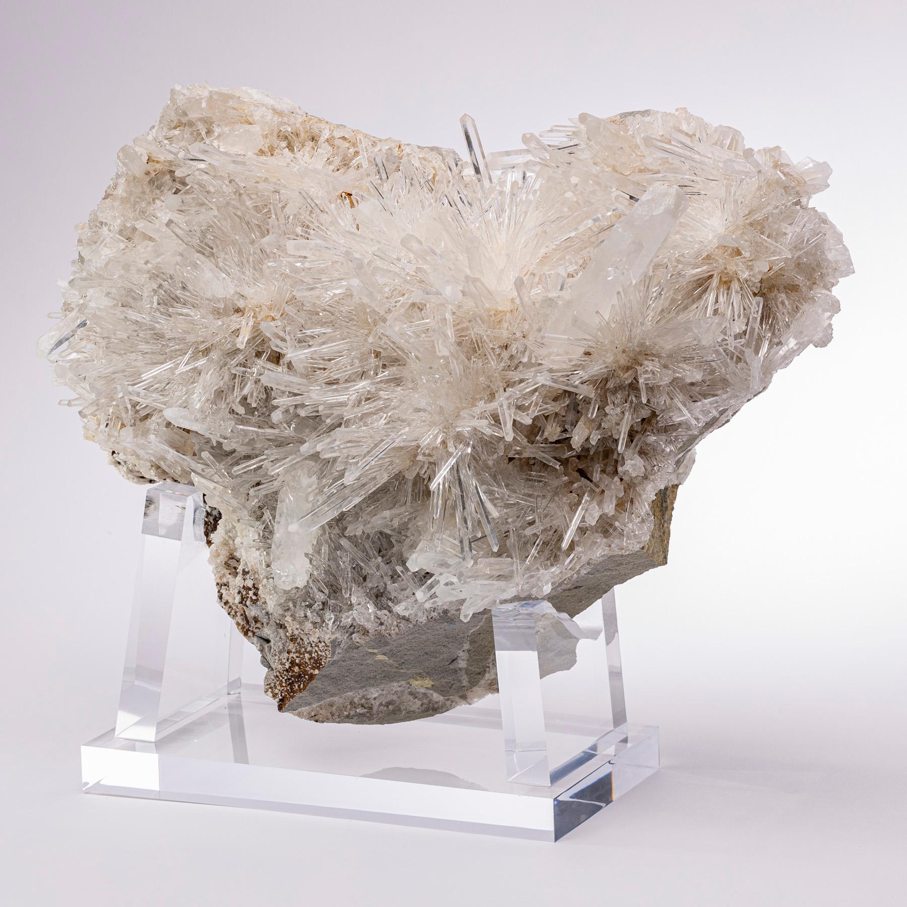 All natural Colombian Quartz Specimen mounted on Acrylic base.