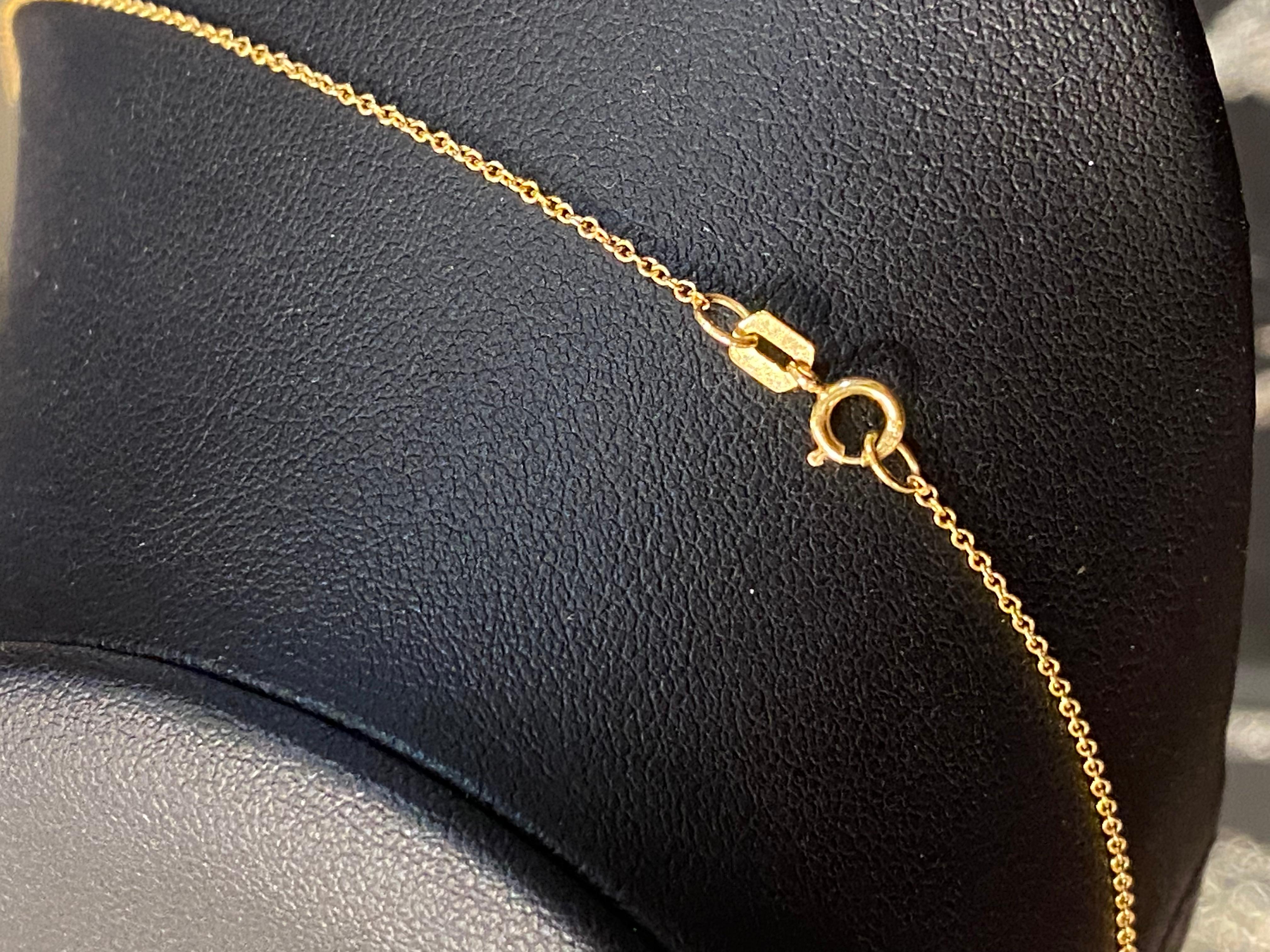 Collier pendentif en or jaune 14K avec émeraude naturelle colombienne Vivid Diamonds en vente 7