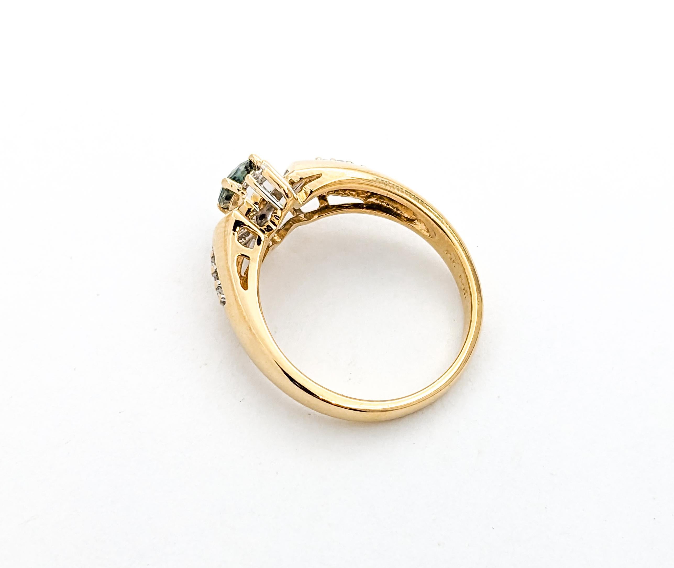 Natürlicher Farbwechsel Alexandrit & Baguette Diamant Ring in Gelbgold 6
