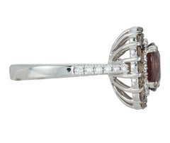 Natural Color Change Capella Star Cognac Halo Diamond Ring Black Rhodium