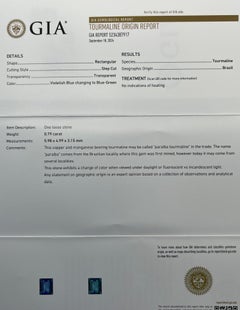 Natural Color/Changing Brazilian Paraiba Tourmaline 0.79 carat / GIA Report