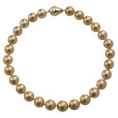 Natürliche Farbe Goldene Zucht-Südseeperlen-Halskette