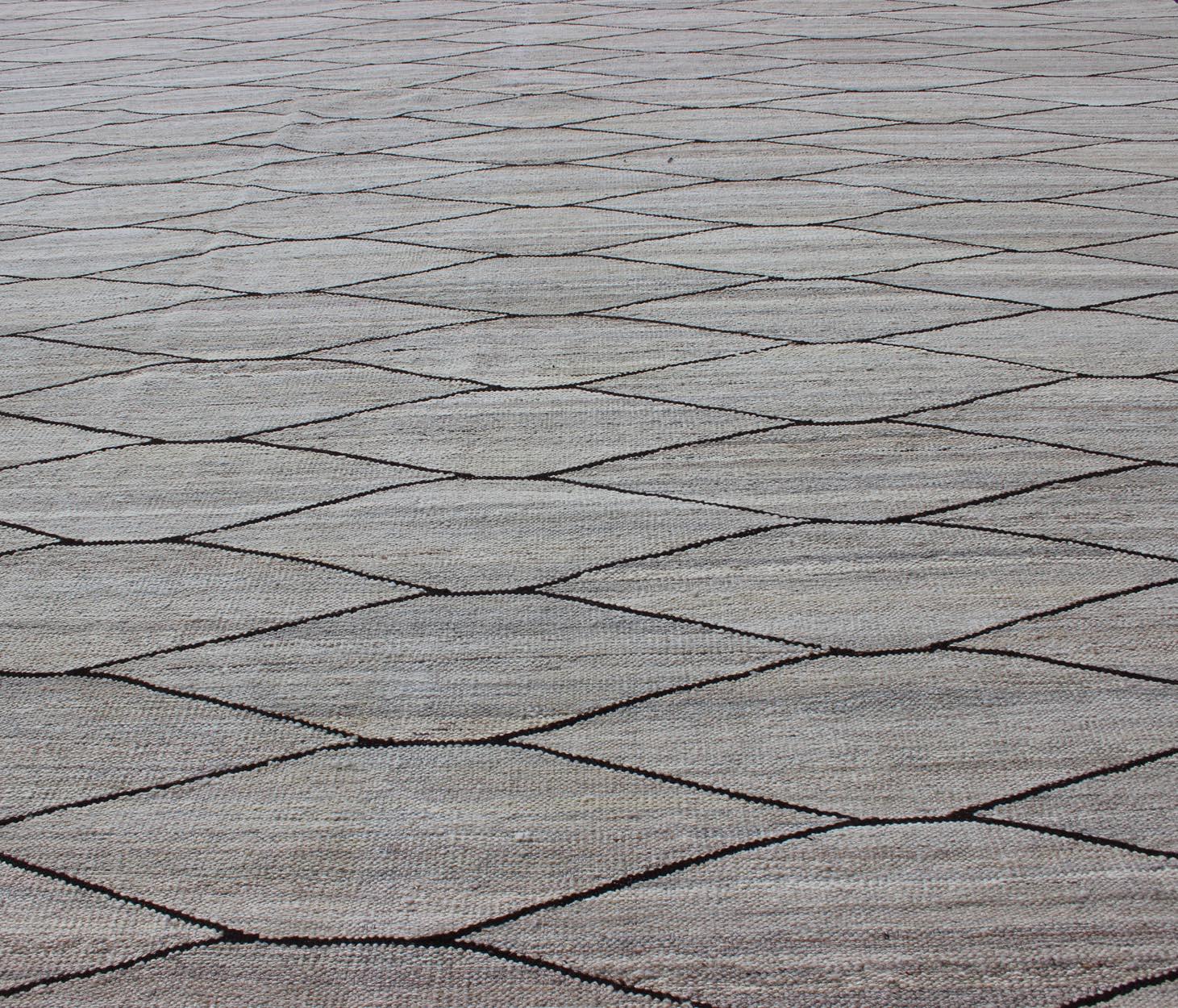 Lana Kilim a trama piatta intrecciata a mano in toni naturali in vendita