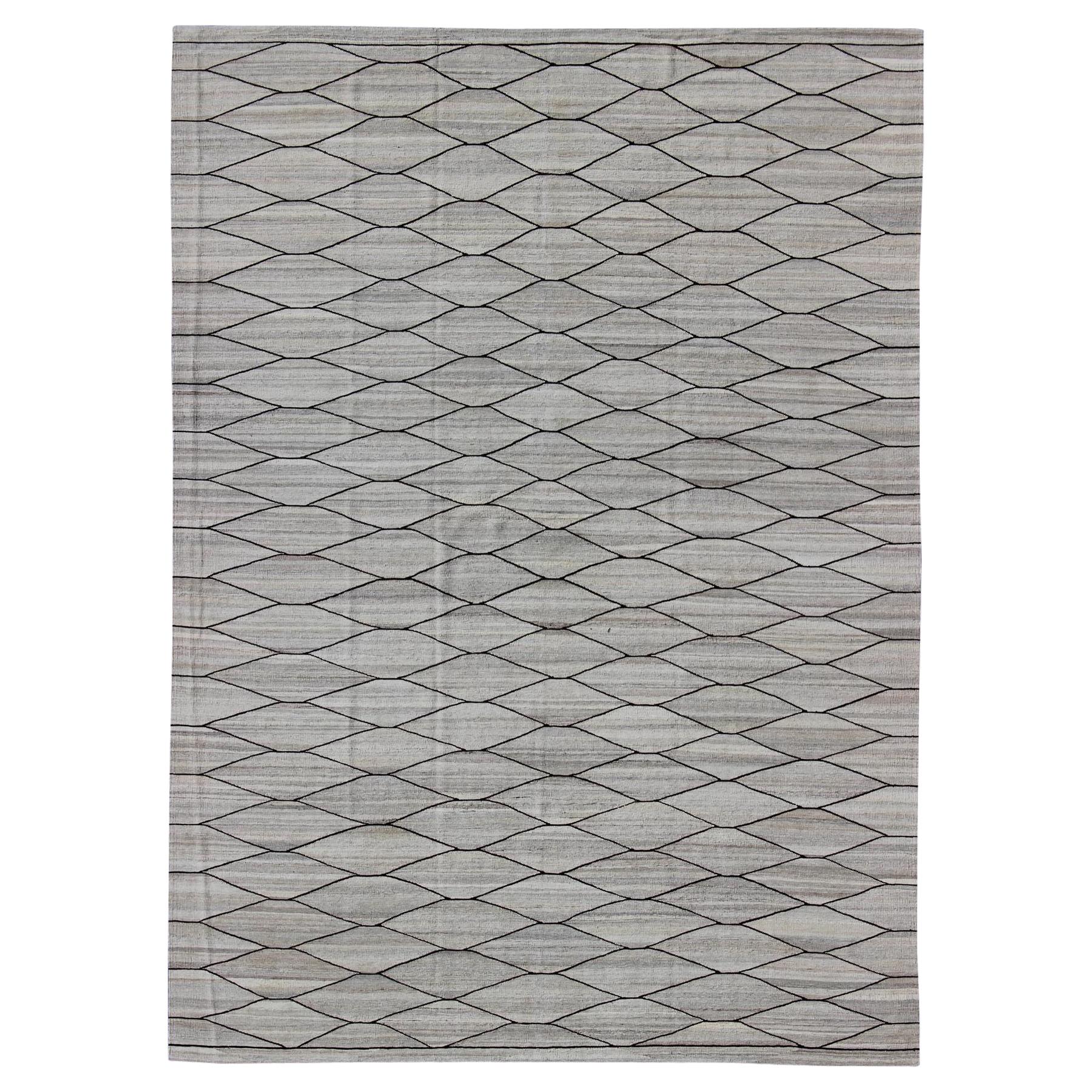 Natural Color Tone Hand Woven Flat-Weave Kilim  For Sale