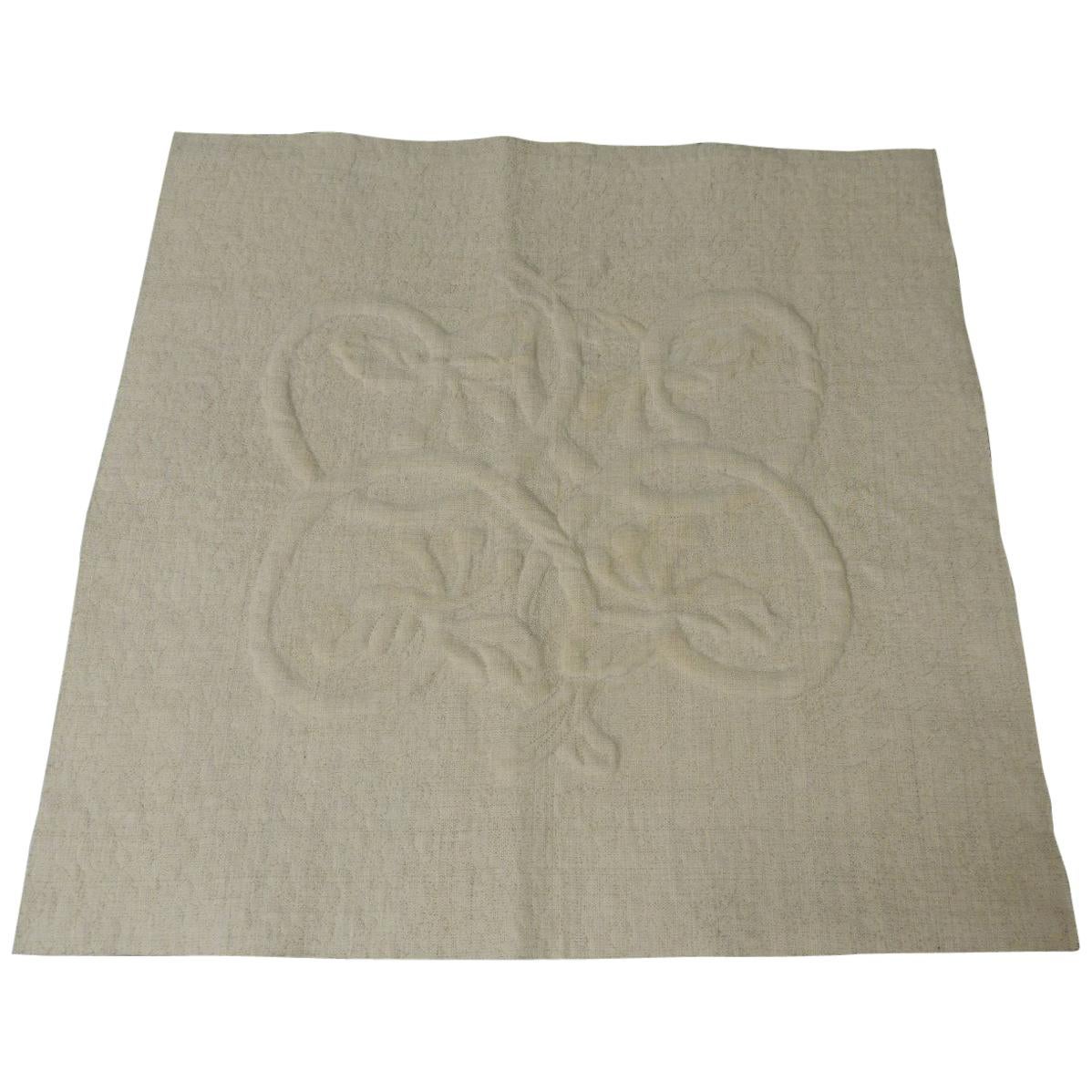 Natural Color "Trapunto" Pillow Face Made With Antique Linen