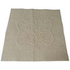 Natural Color "Trapunto" Pillow Face Made With Antique Linen