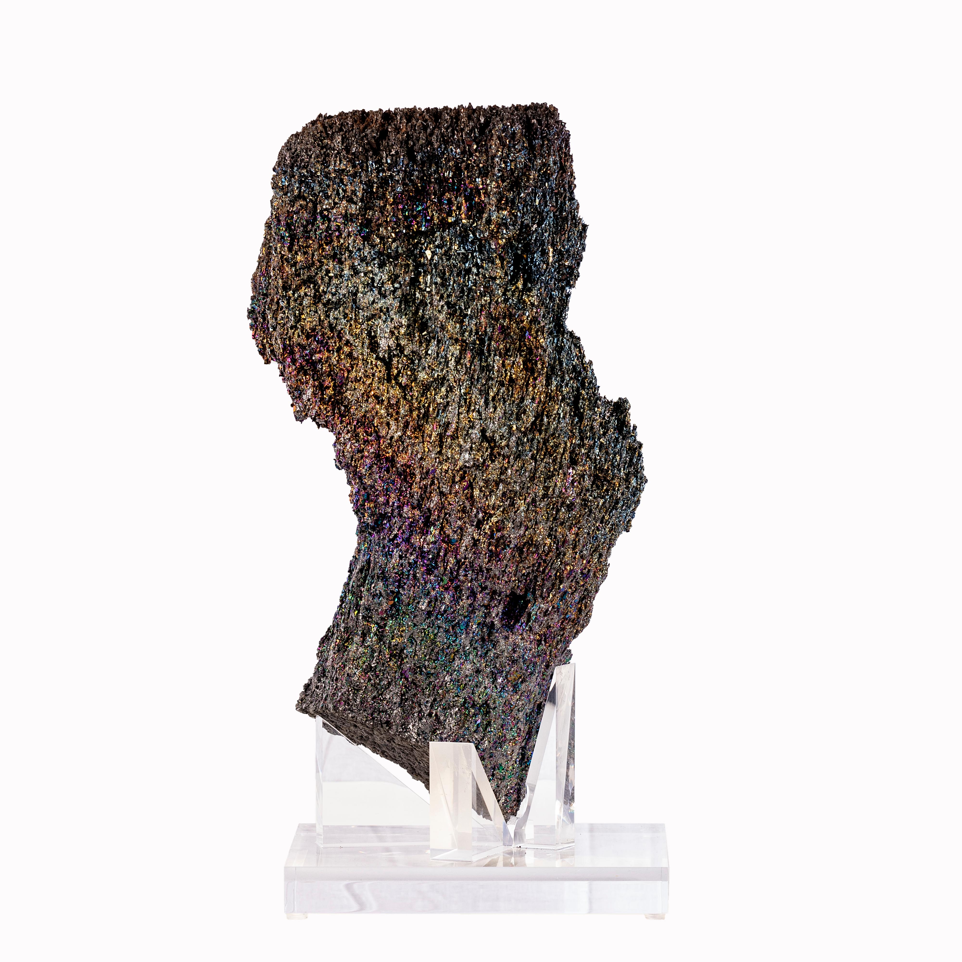 Organic Modern Natural Colorful Sculpture Silicon Carbide Mineral in Acrylic Base