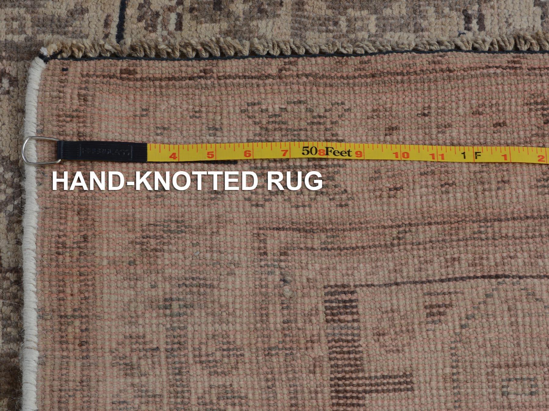 Hand-Knotted Natural Colors Old and Worn Down Persian Qashqai Pure Wool Hand Knotted Rug For Sale