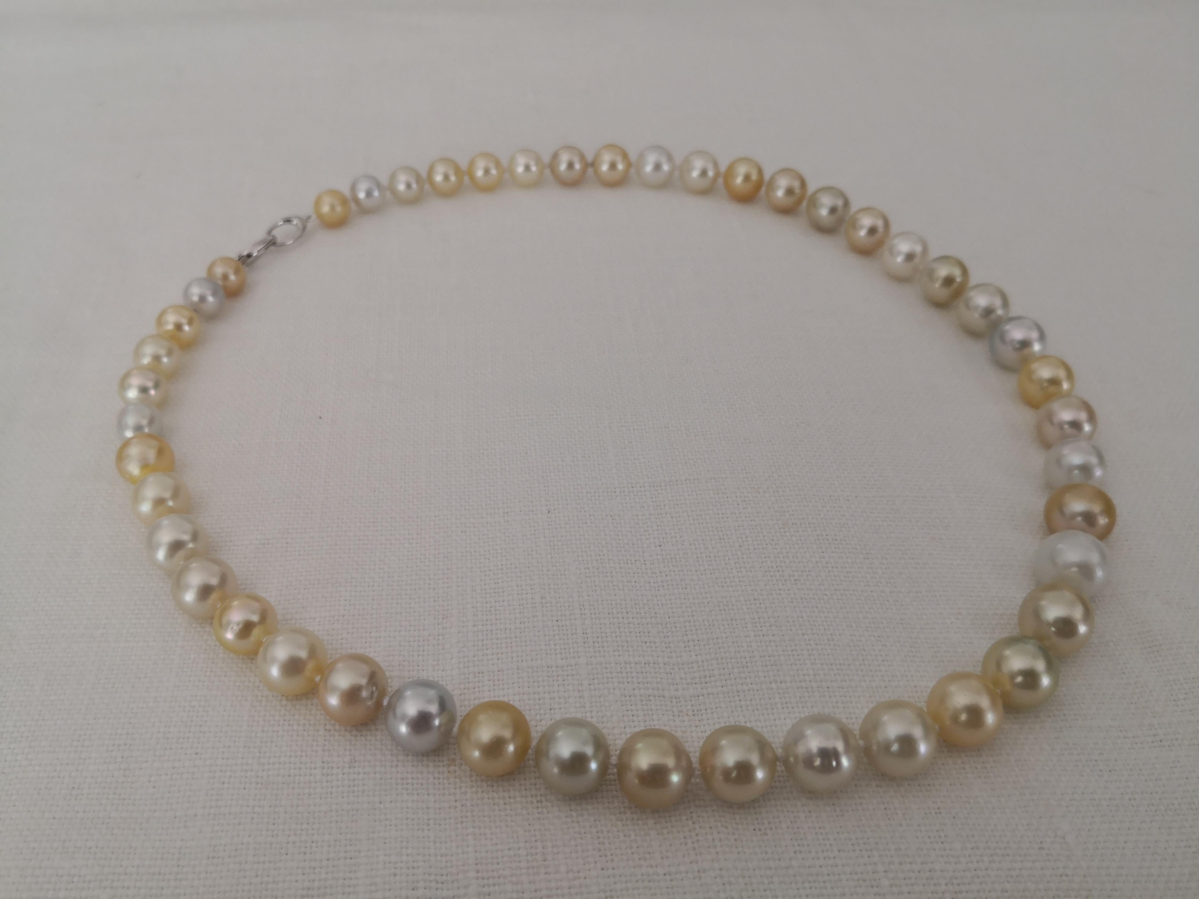 Round Cut Natural Colors South Sea Pearl Choker Necklace Round Shape For Sale