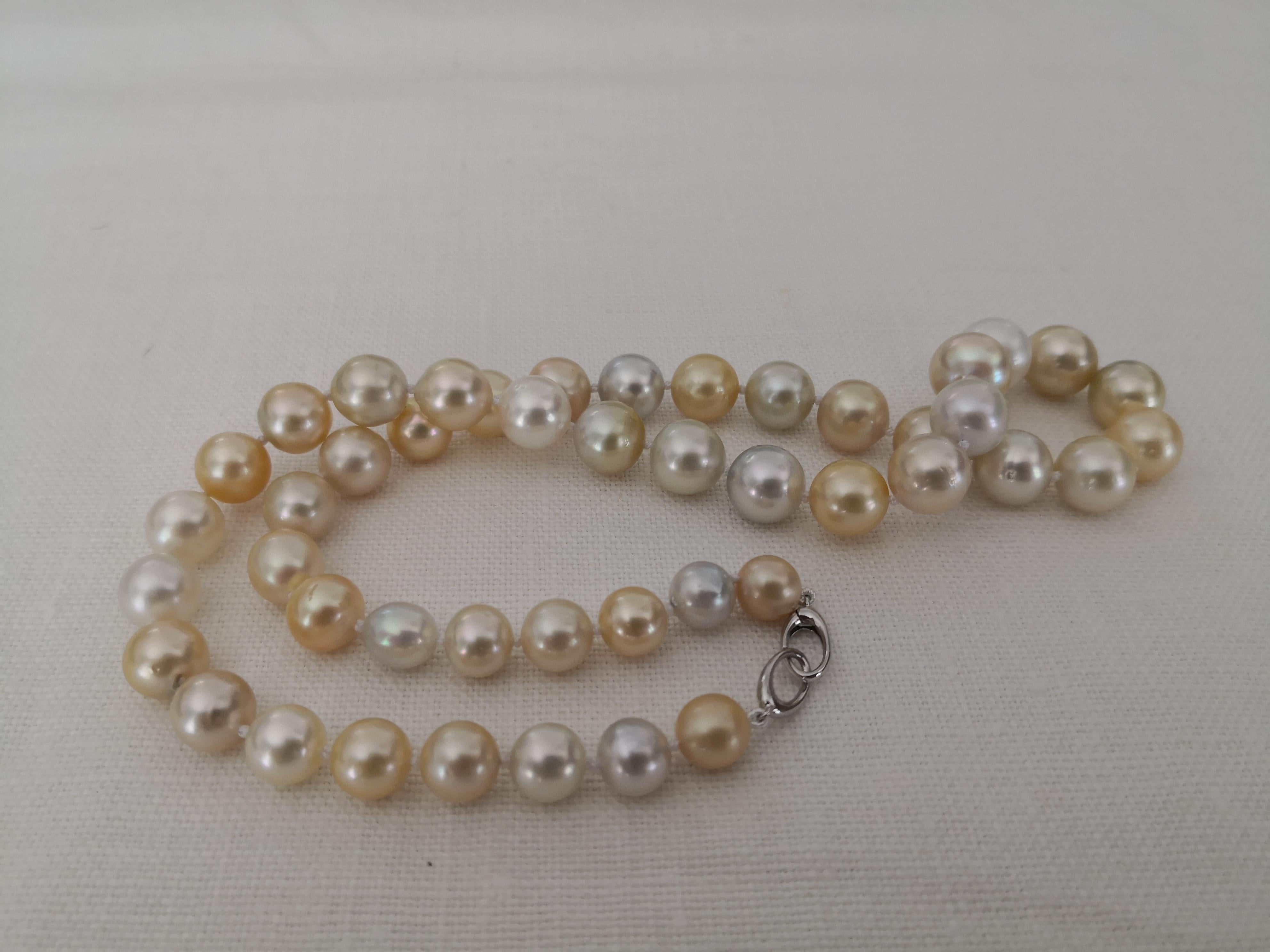 Natural Colors South Sea Pearl Choker Necklace Round Shape In New Condition For Sale In Cordoba, ES