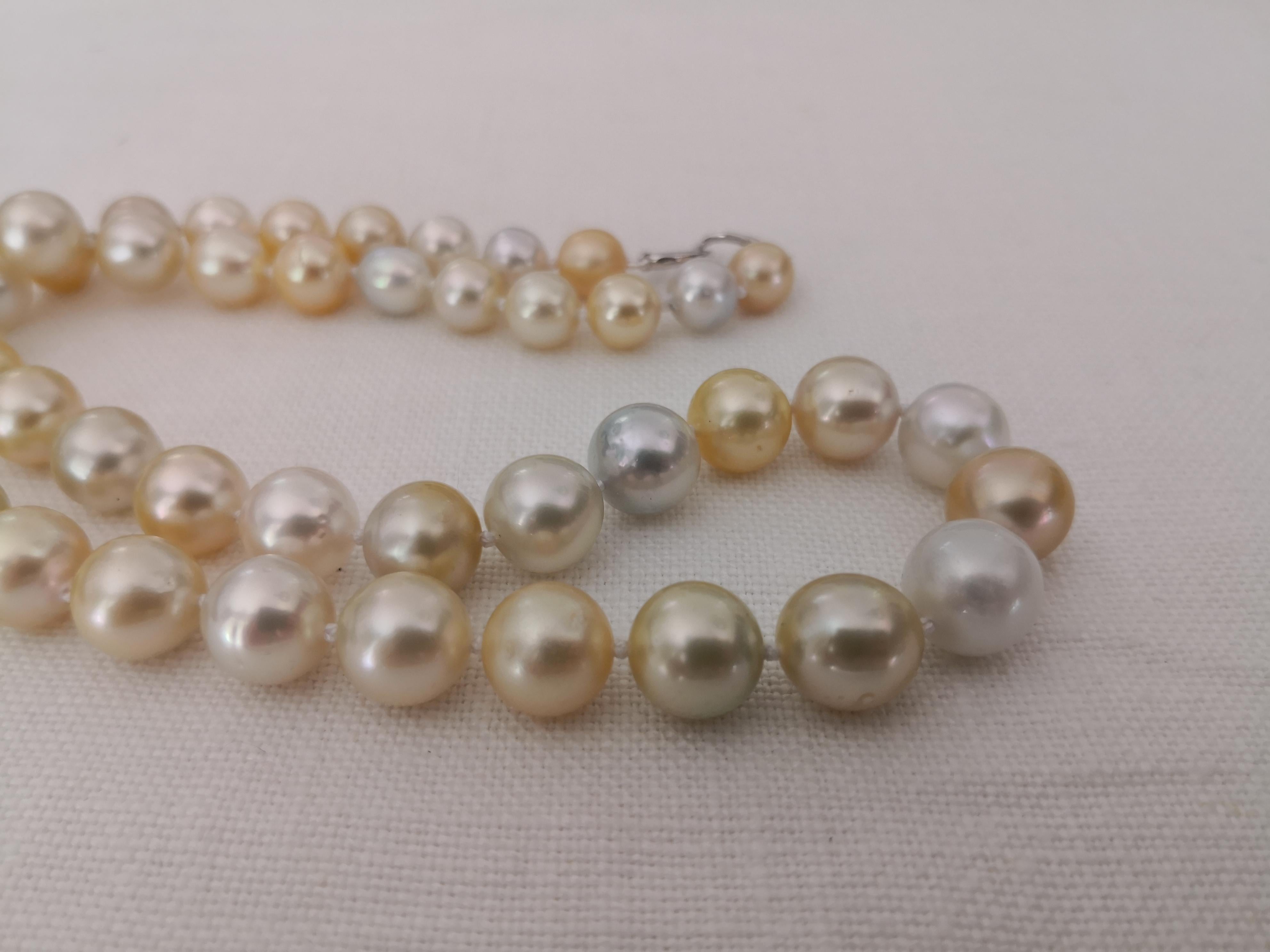 Women's Natural Colors South Sea Pearl Choker Necklace Round Shape For Sale