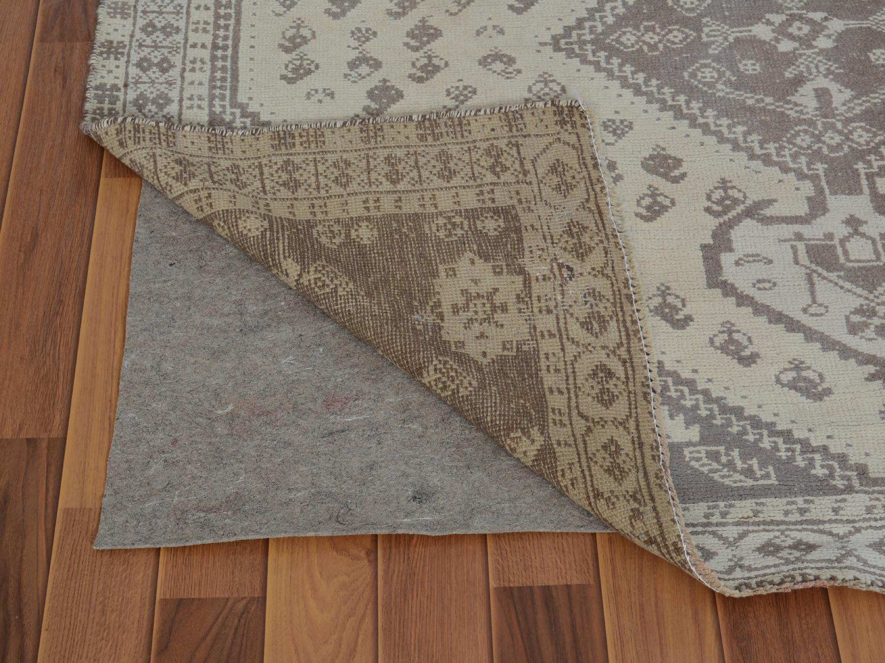 Medieval Natural Colors Vintage and Worn Down Persian Shiraz Pure Wool Hand Knotted Rug For Sale