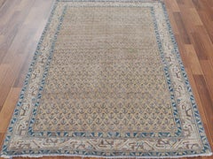 Natural Colors Vintage and Worn Down Washed Out Persian Serab Hand Knotted