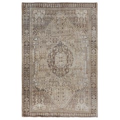 Natural Colors Worn Down Vintage Persian Qashqai Pure Wool Hand Knotted Oriental