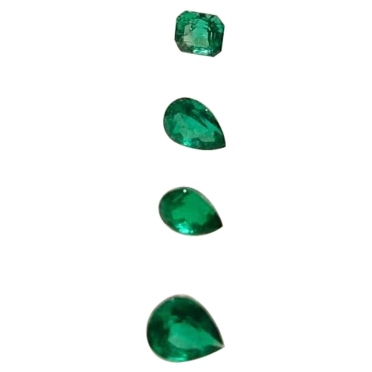 Natural Columbian Emerald 4 pcs with GIT certification For Sale
