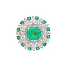 Bague en or 18k avec émeraude colombienne naturelle de 2,49 carats et diamant de 2,78 carats