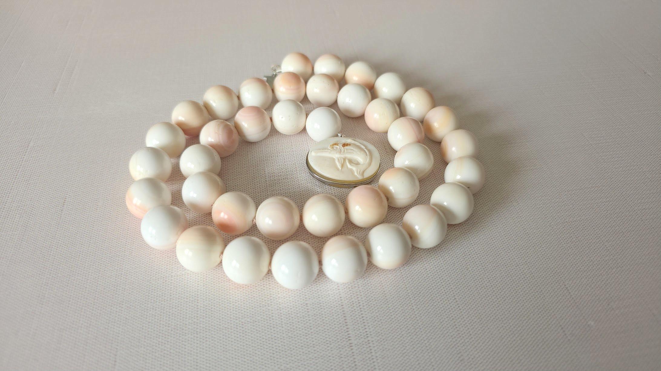 Elegante collana di conchiglie con chiusura a pesce in argento

Scopri una collana davvero unica realizzata con la conchiglia interna del mollusco conchiglia. Questo materiale naturale, noto per la sua delicata tonalità bianco-beige con un sottile