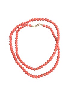 Collier en perles de corail naturel et or 14 carats, 20,5 pouces