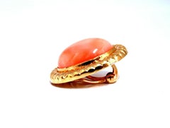 Natural Coral Clip Earrings 14 Karat*