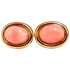 Natural Coral Clip Earrings 14 Karat*