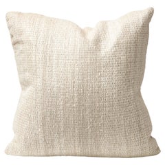 Natural Cream Woven 21" Square Pillow; Two Available