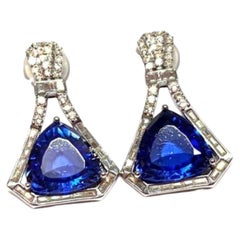 Natura Diamond & created Tanzanite Earring in 14k Gold