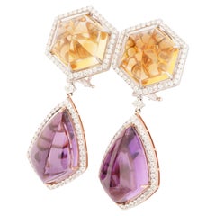 Orecchino con diamante in cristallo Nature in oro 18 carati