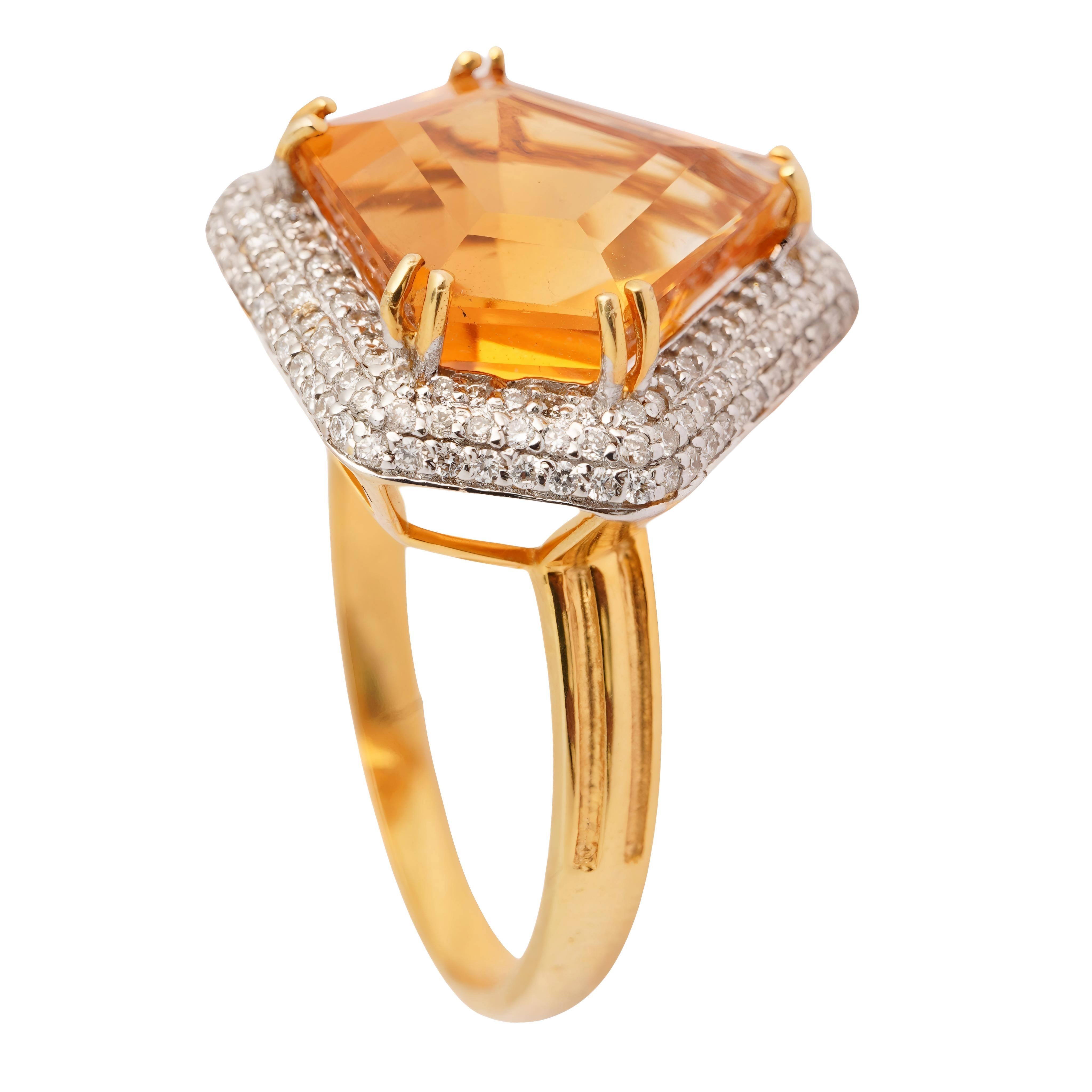 Natural crystal diamond ring in 14k gold im Zustand „Neu“ im Angebot in jaipur, IN