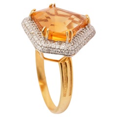 Natural crystal diamond ring in 14k gold