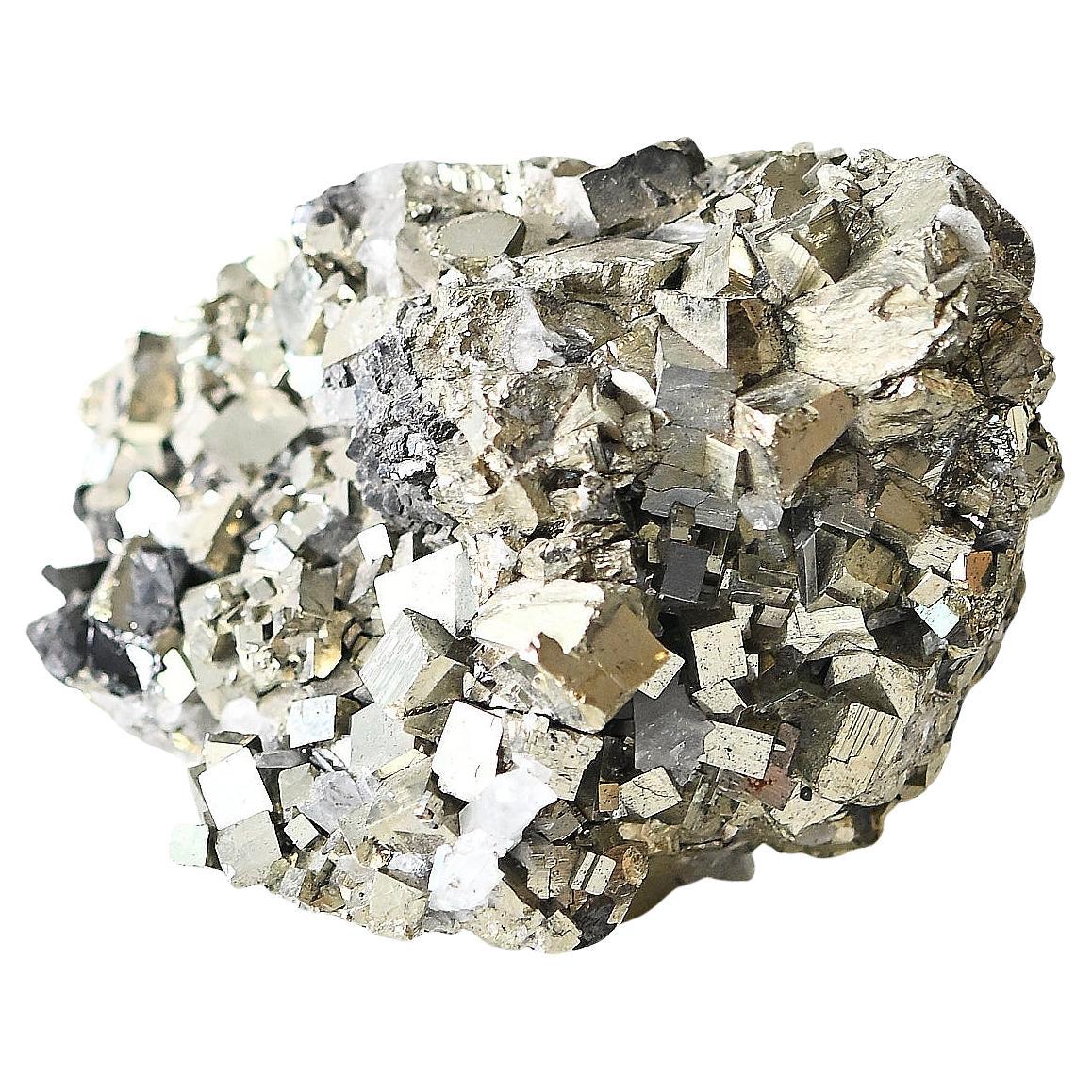 Natural Cubic Pyrite and Quartz Cluster Weighing 7.5 lbs For Sale