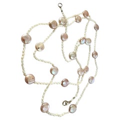 Natural Cultured Freshwater Pink Pearl Necklace Earrings Set