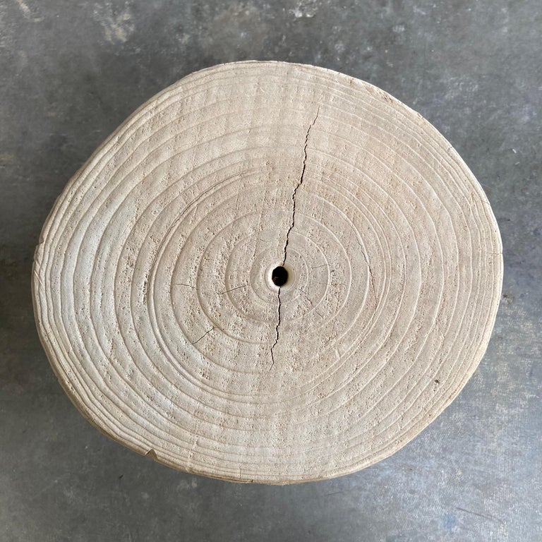 Natural Cypress Wood Stump Side Table For Sale at 1stDibs