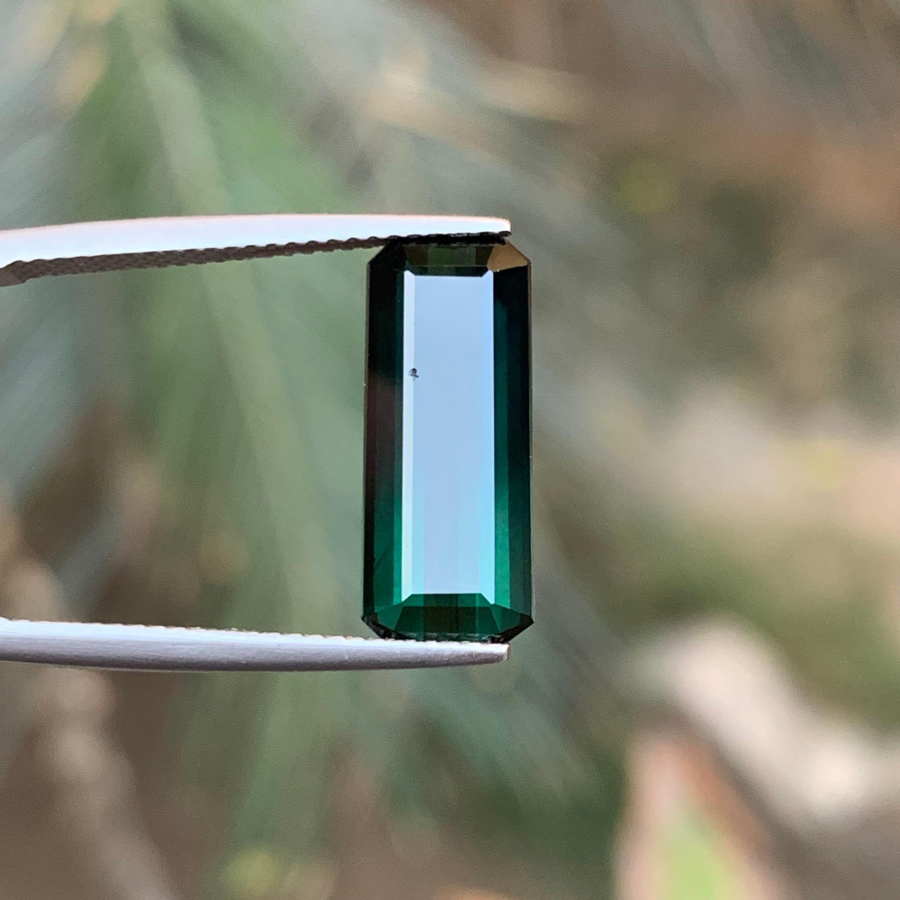 Natürlicher dunkelblauer grüner Turmalin 5.98 Ct Smaragdschliff Loser Edelstein für Ring im Angebot 5