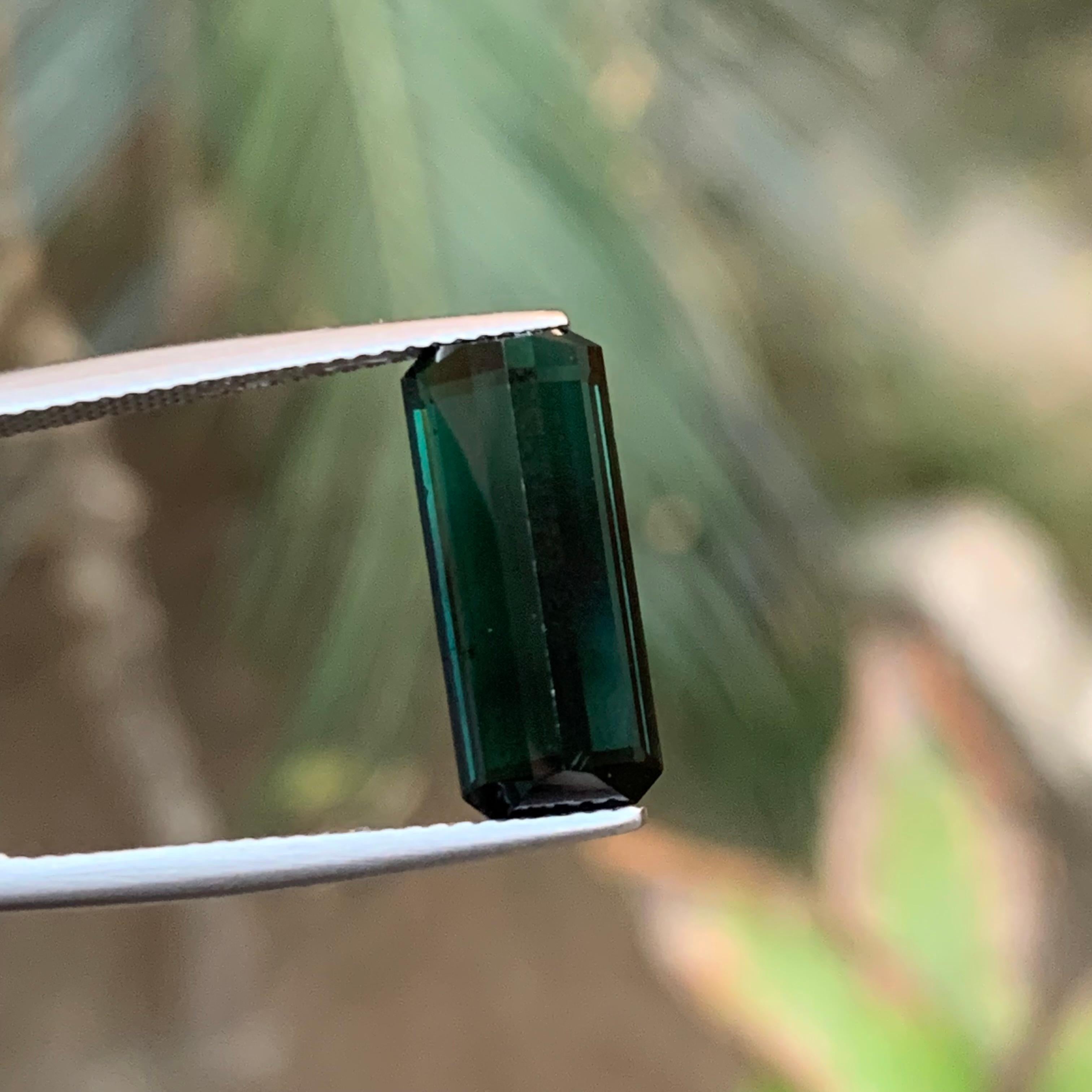 Natürlicher dunkelblauer grüner Turmalin 5.98 Ct Smaragdschliff Loser Edelstein für Ring im Angebot 6