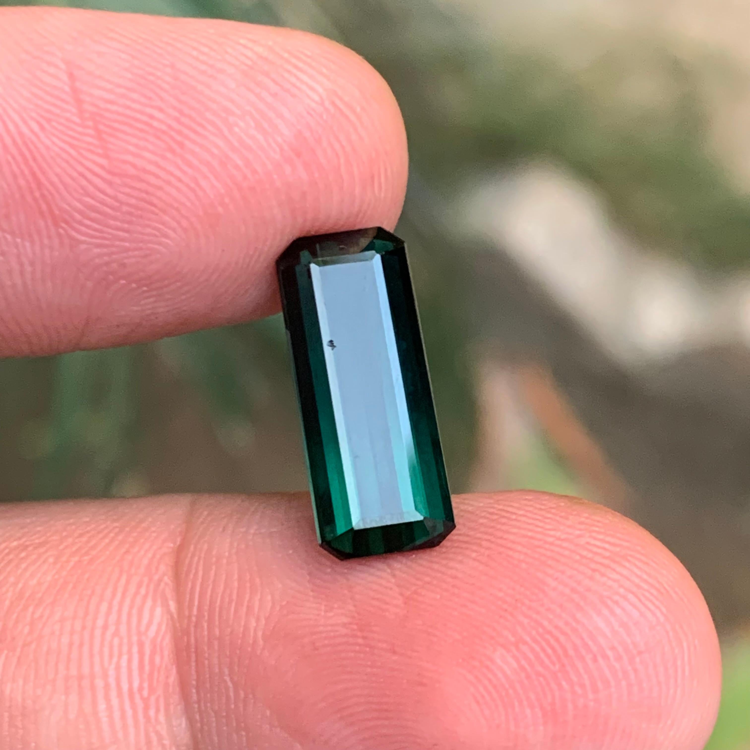 Natürlicher dunkelblauer grüner Turmalin 5.98 Ct Smaragdschliff Loser Edelstein für Ring im Angebot 8