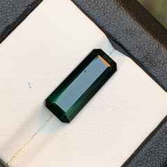 Natural Dark Blue Green Tourmaline 5.98 Ct Emerald Cut Loose Gemstone for Ring