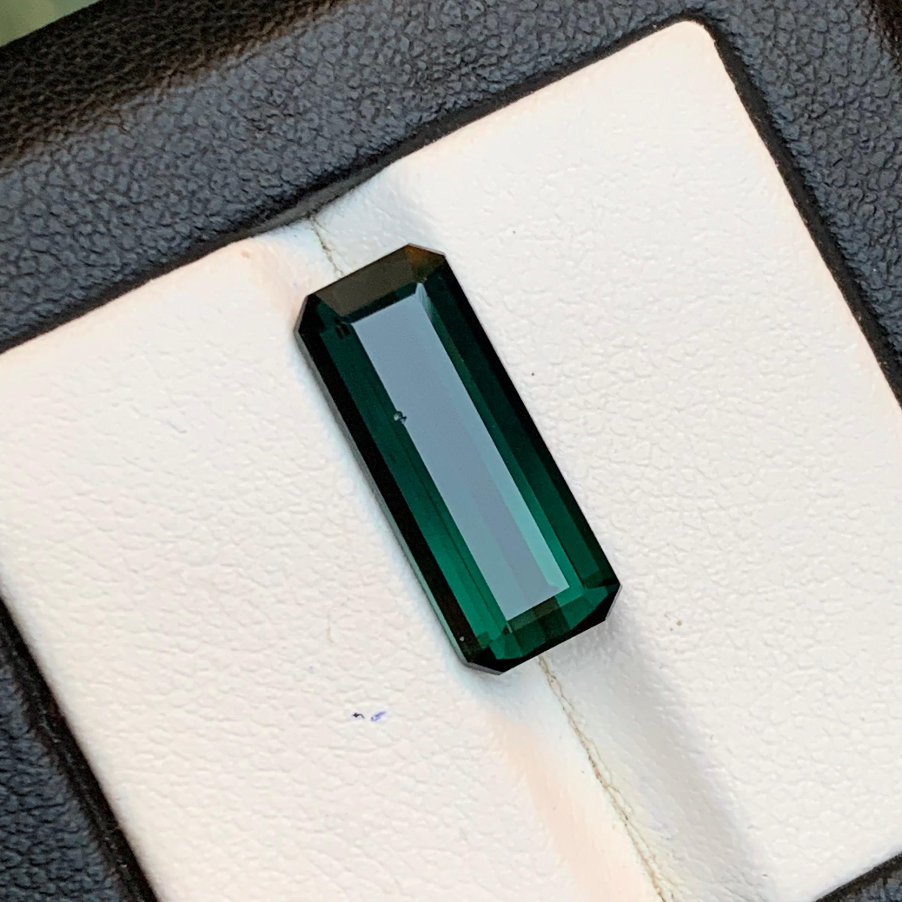 Natürlicher dunkelblauer grüner Turmalin 5.98 Ct Smaragdschliff Loser Edelstein für Ring im Angebot 3